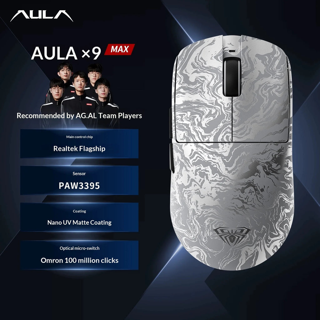 AULA X9 Max Ultra | PAW3950 Sensor & Dual 8KHz Wireless Gaming Mouse