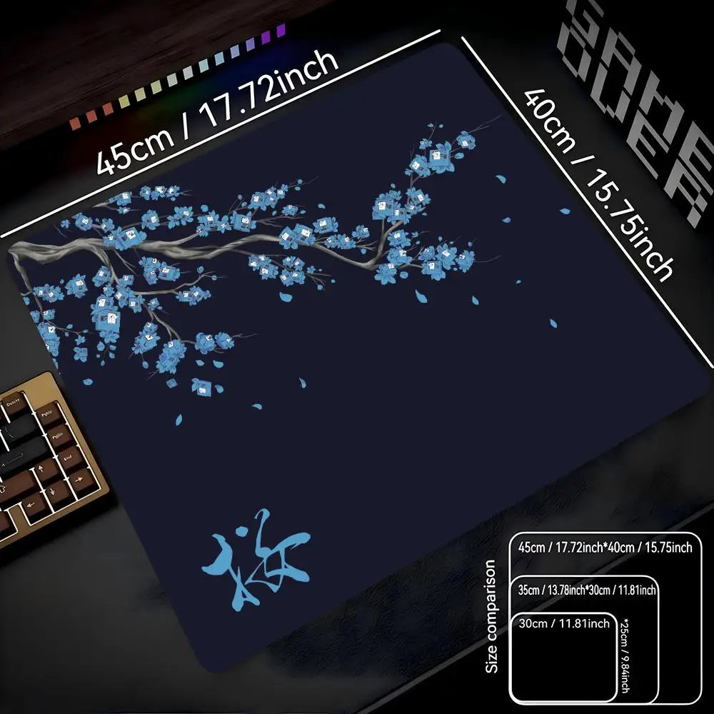 Zen Cherry Blossom Series Mouse Pad – 40x45cm Non-Slip Aesthetic Deskpad