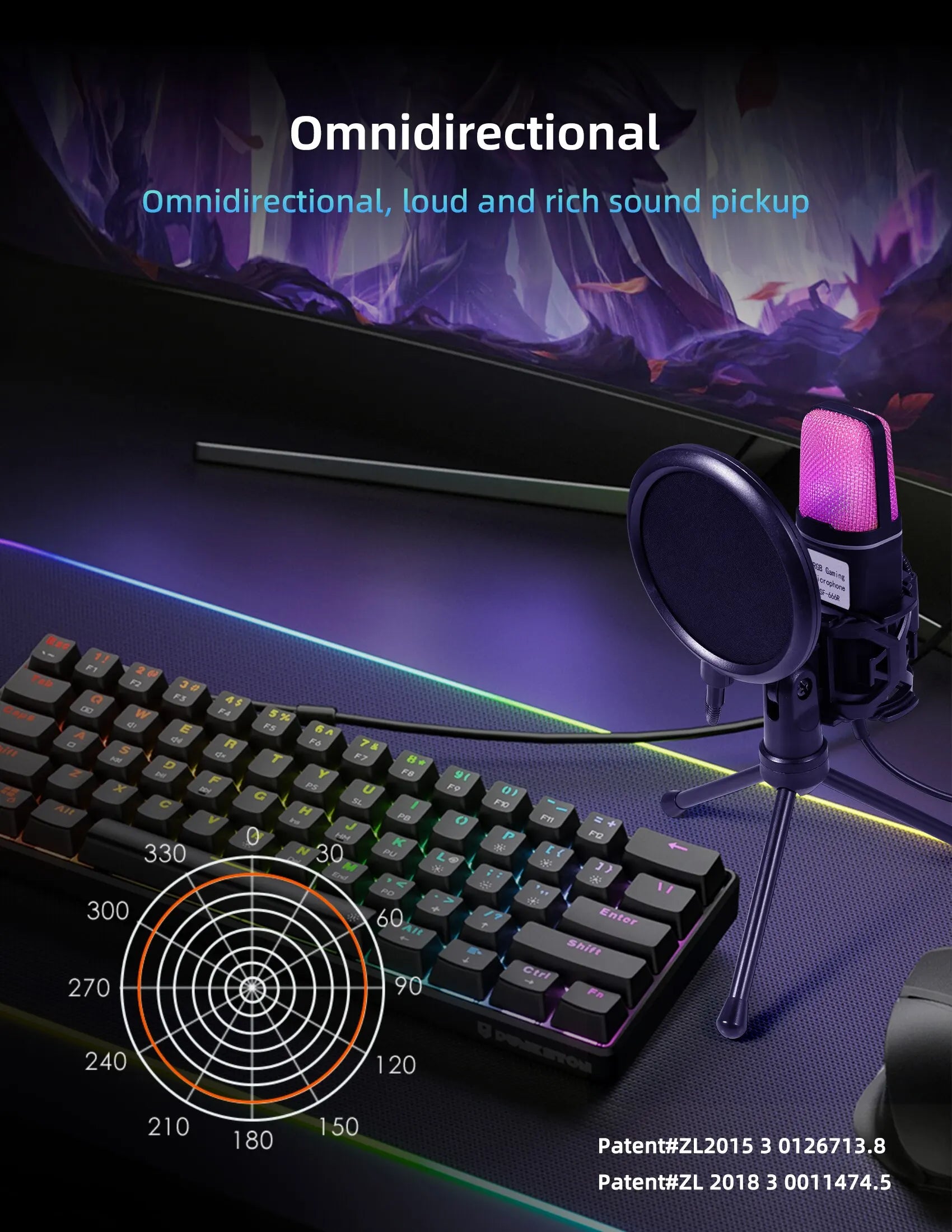 Microphone Titan USB: Professional RGB Streaming Kit