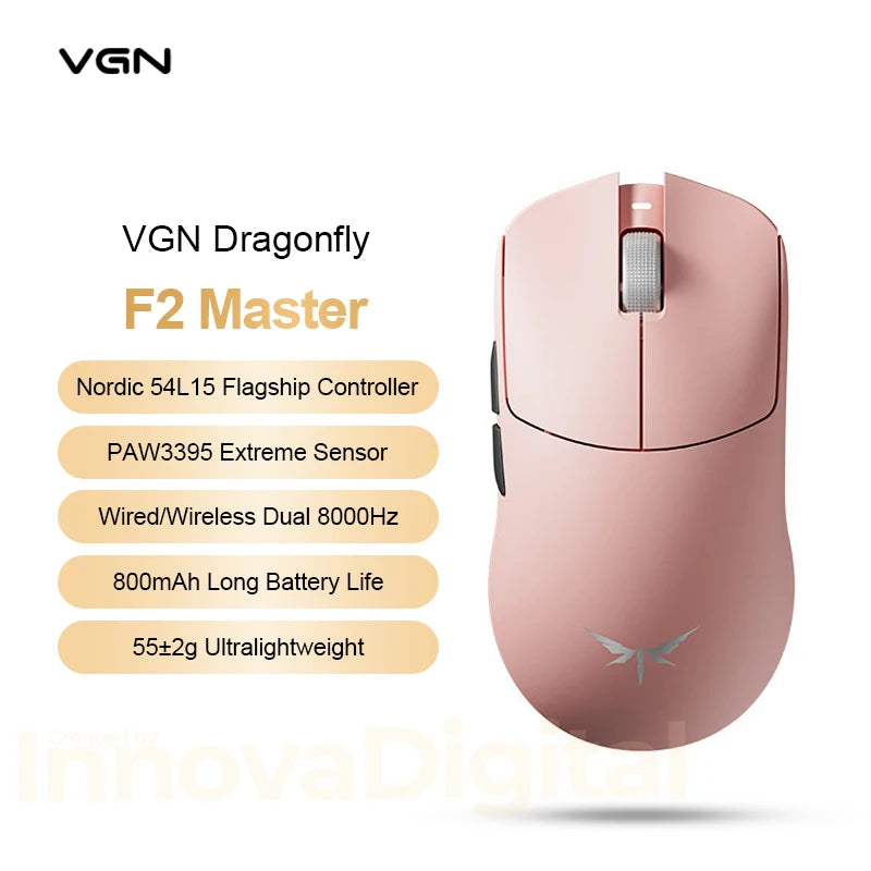 VXE Dragonfly F2 Ultra: PAW3950 Flagship 8K Wireless Mouse