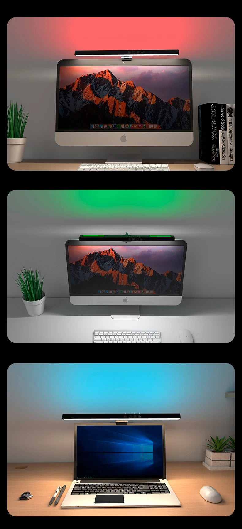 Lumina Pro: Dual-Source Monitor Light Bar with RGB Backlight