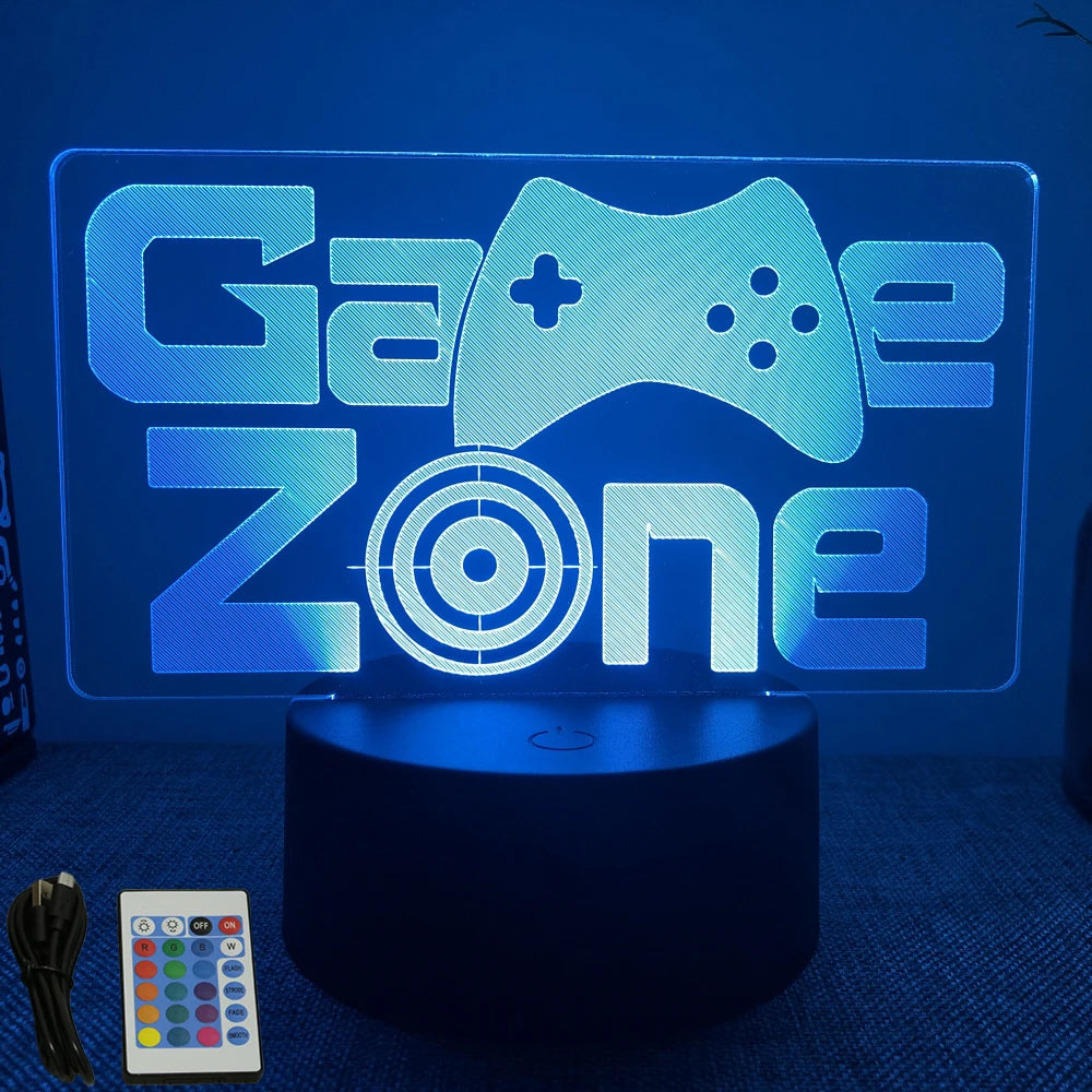 NEON GAMER 3D LED Lamp | RGB Night Light for Gaming Room Setup