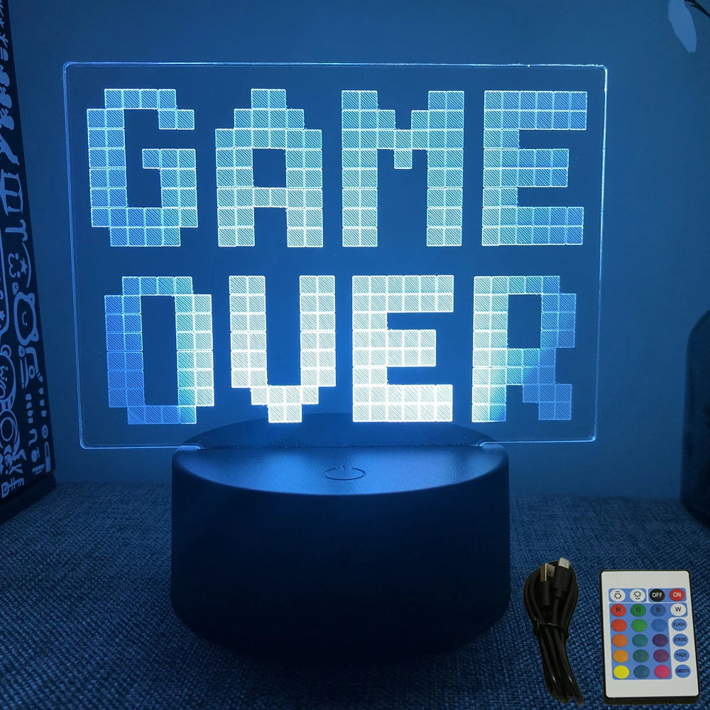 NEON GAMER 3D LED Lamp | RGB Night Light for Gaming Room Setup
