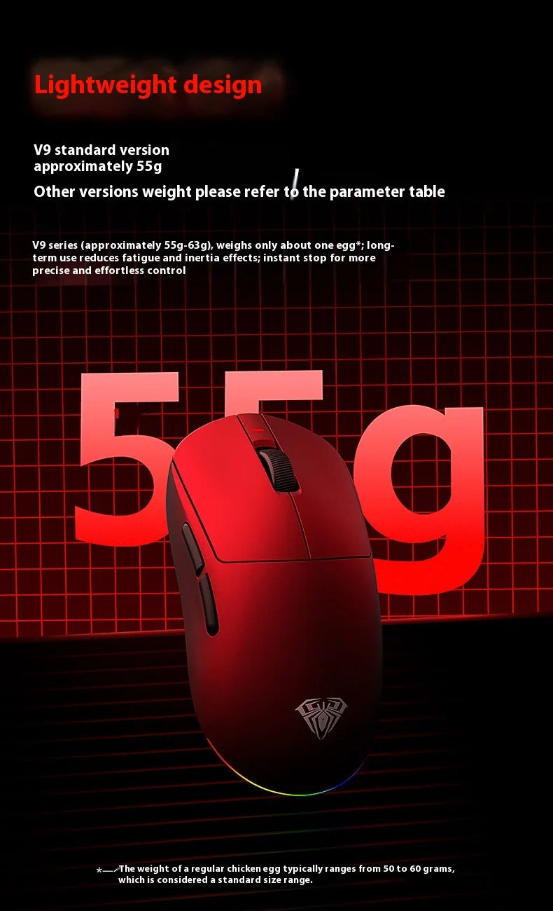 AULA V9+ Tri-Mode Wireless Mouse – Pro E-sports Performance Series