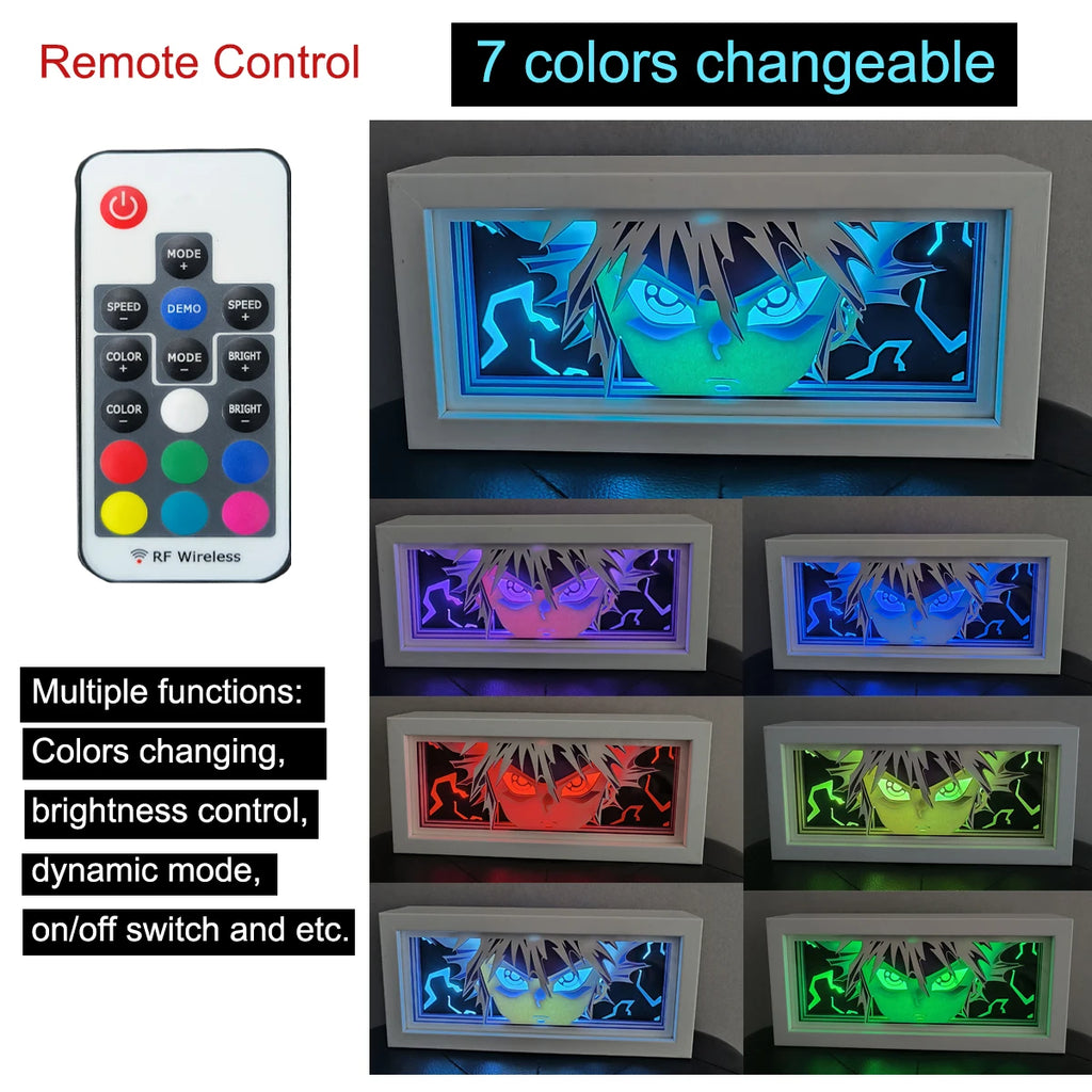 3D Anime Paper-Cut Shadow Lamp | Multi-Color Remote Night Light