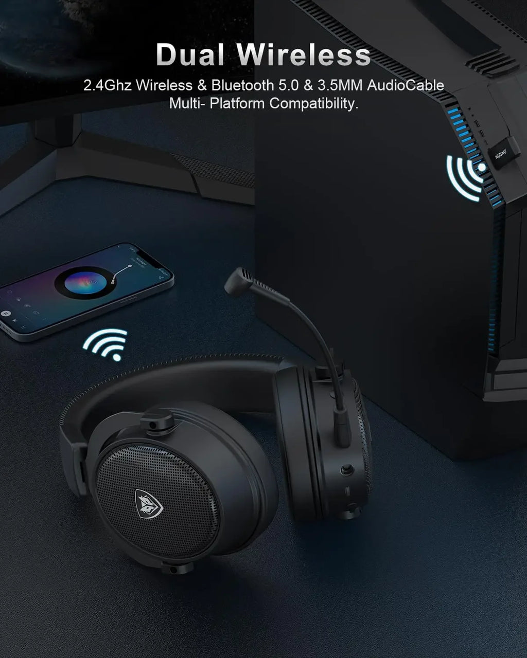 NUBWO G07 | Ultra-Low Latency 2.4GHz Wireless Gaming Headset