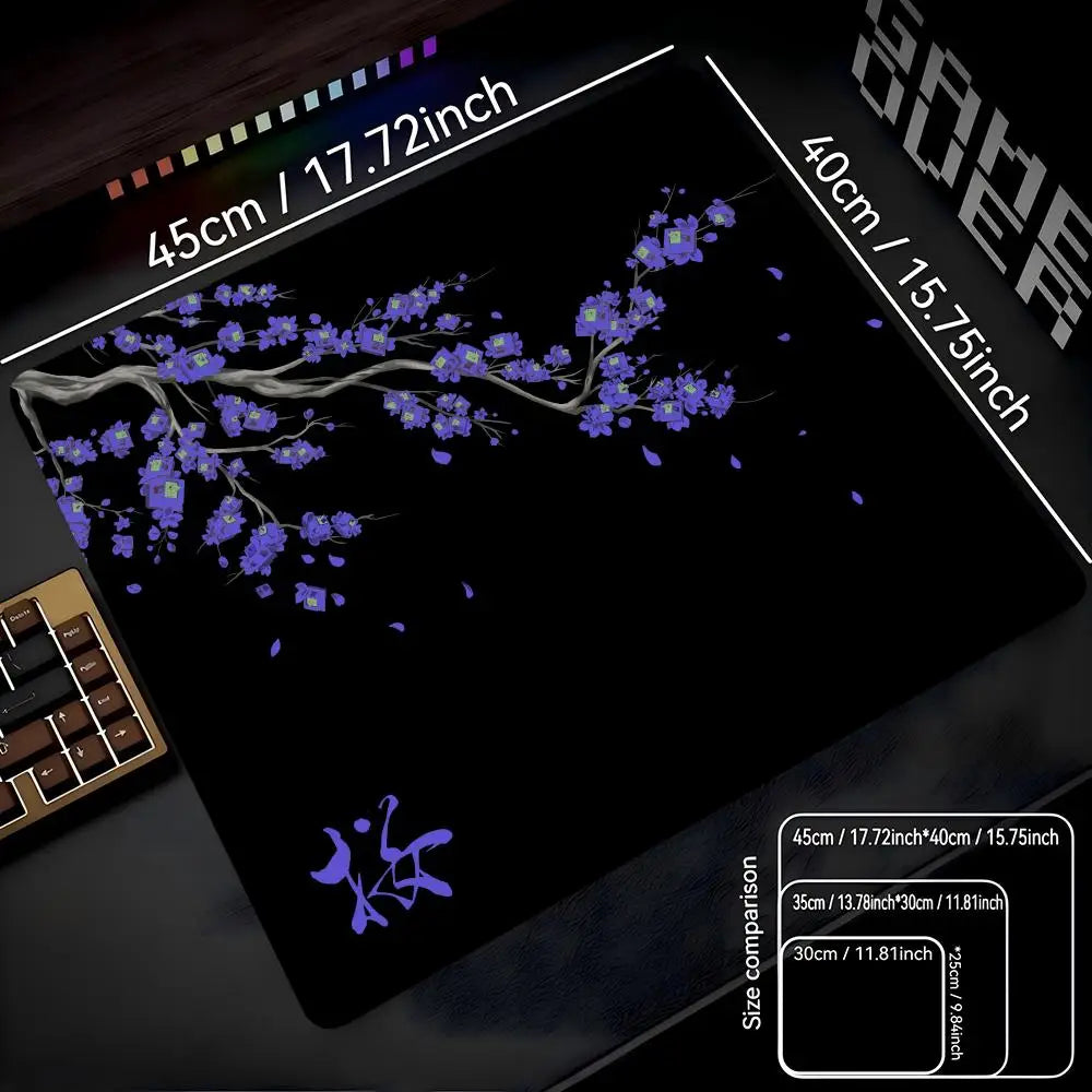 Zen Cherry Blossom Series Mouse Pad – 40x45cm Non-Slip Aesthetic Deskpad