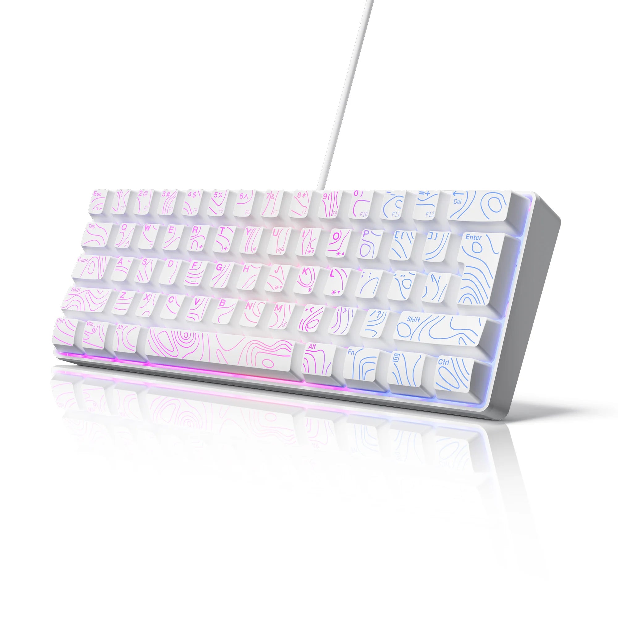 Ghost 60 Keyboard: Compact White RGB Edition