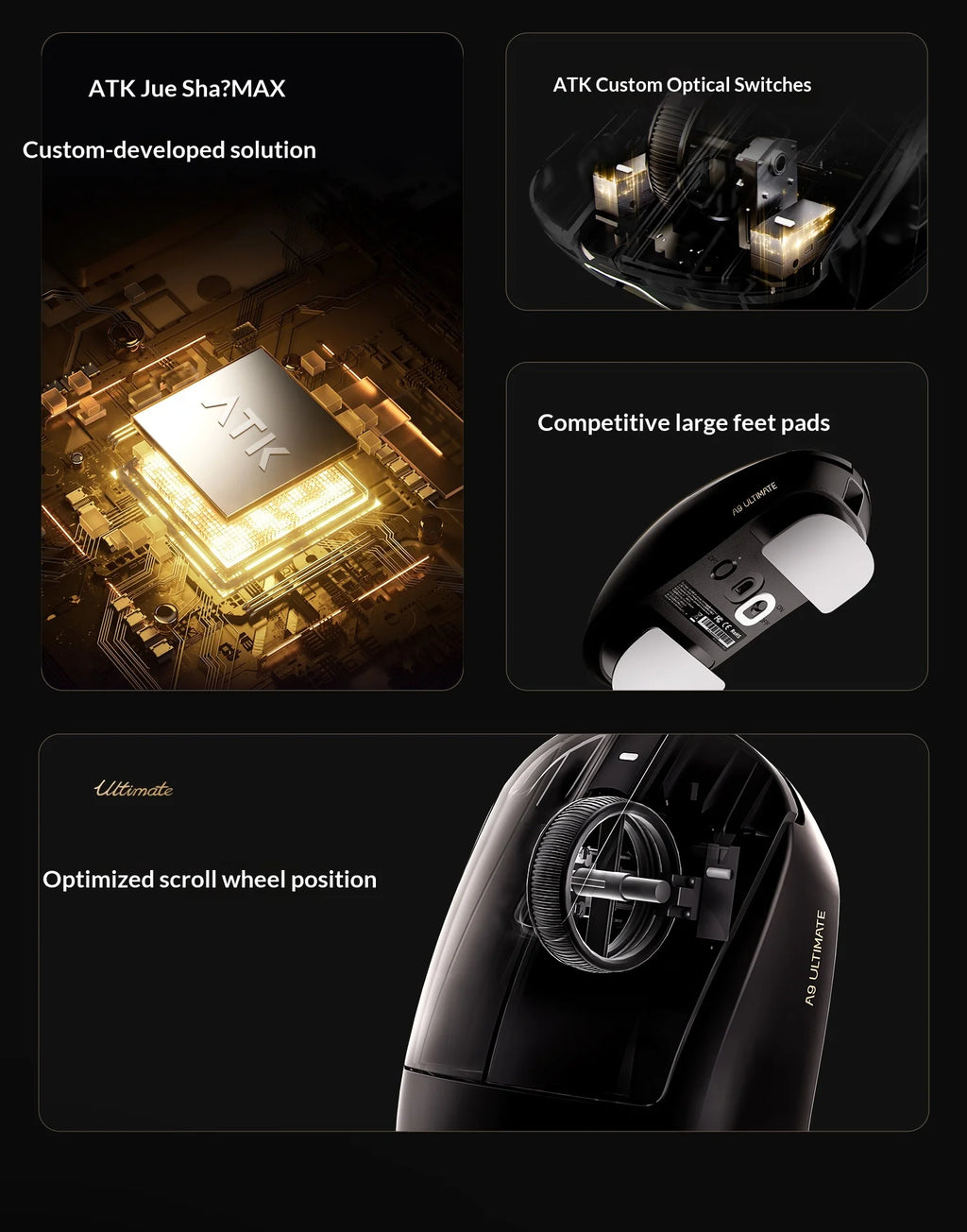 ATK Dragonfly A9 Ultimate: PAW3950 Ultra 8K Wireless Mouse