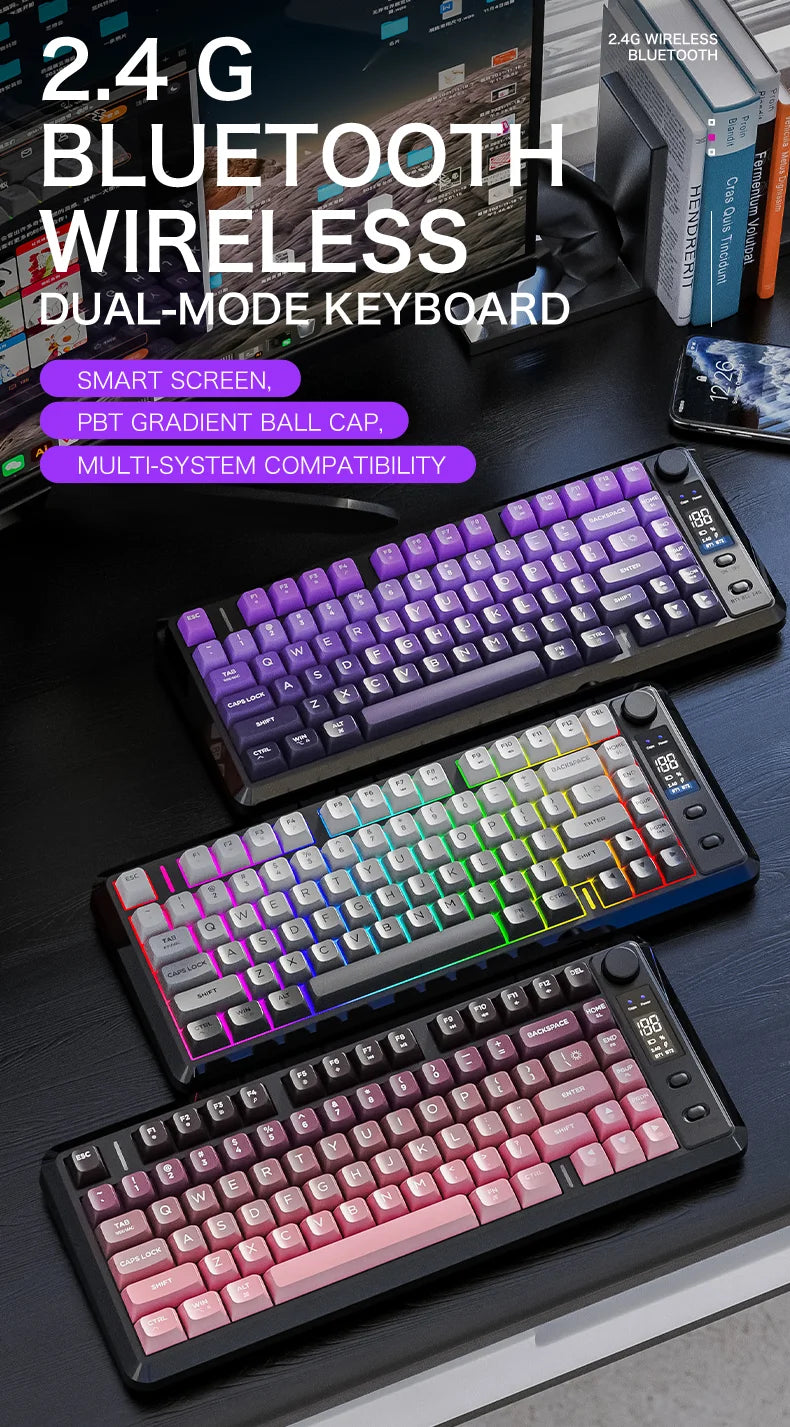 FREEWOLF M75 Compact 75% Mechanical Keyboard | RGB Backlit & OLED Control