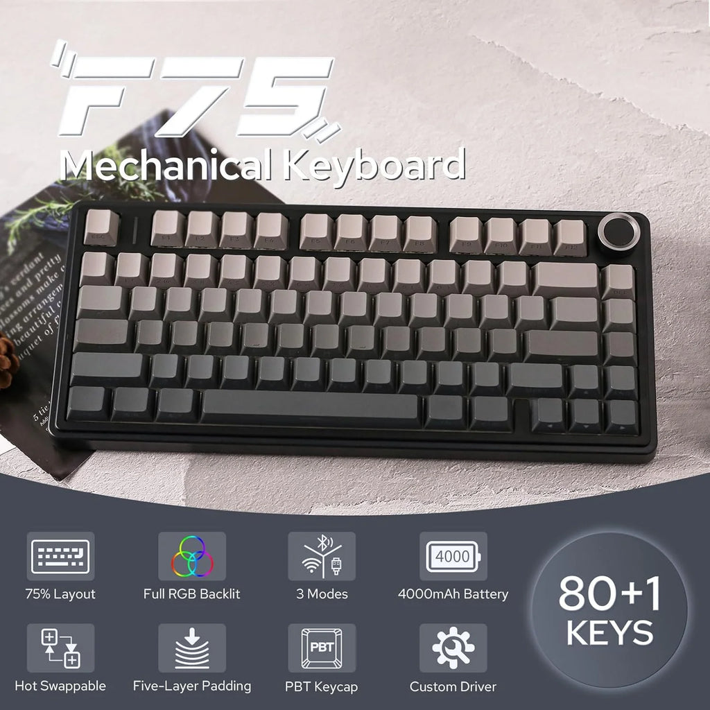 Aula F75 Pro Keyboard: Tri-Mode Gasket Mechanical Edition