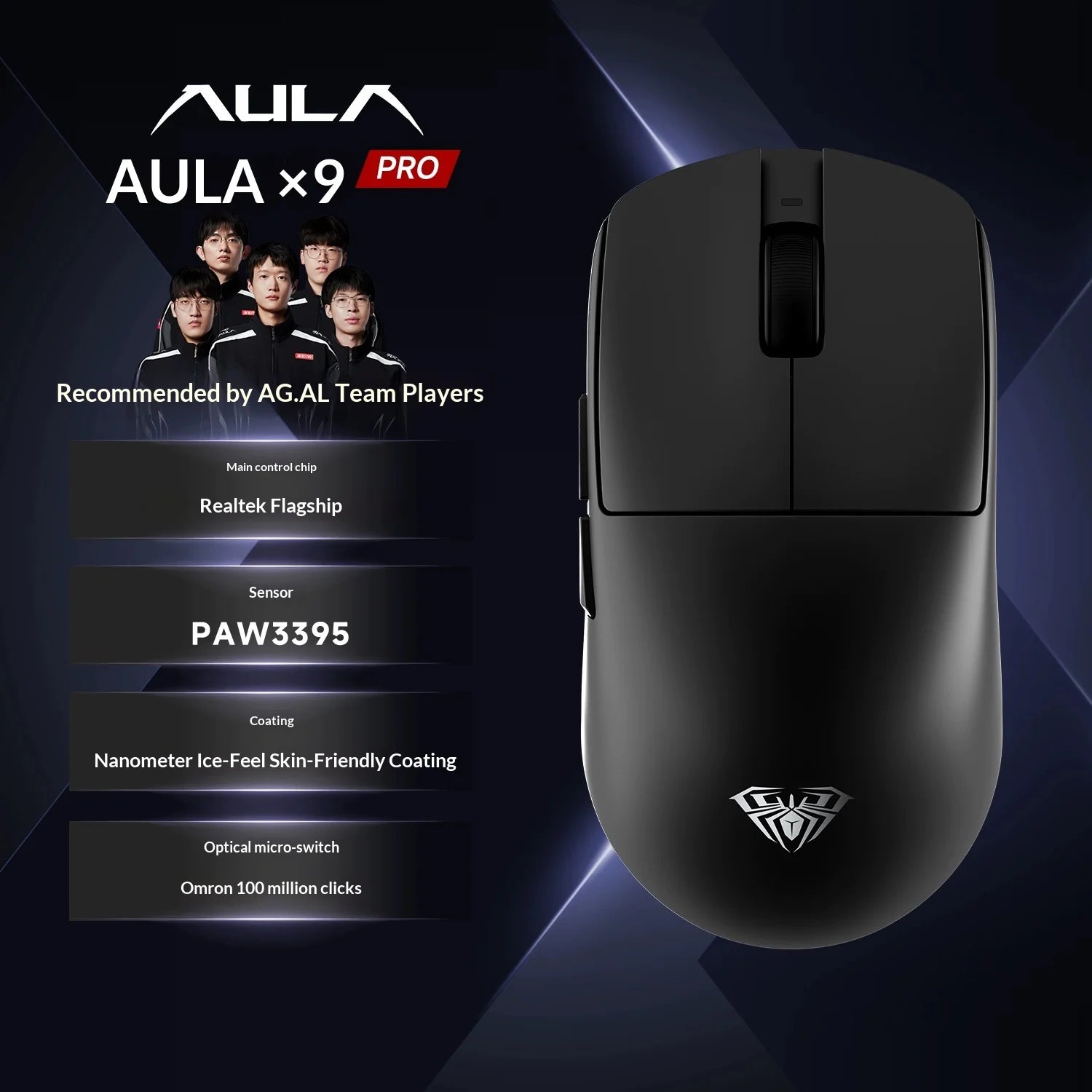 AULA X9 Max Ultra | PAW3950 Sensor & Dual 8KHz Wireless Gaming Mouse