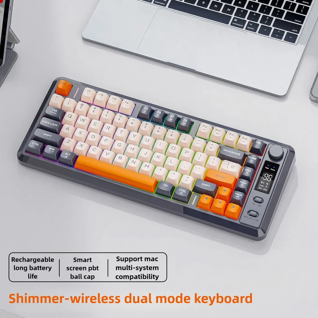 FREEWOLF M75 Compact 75% Mechanical Keyboard | RGB Backlit & OLED Control