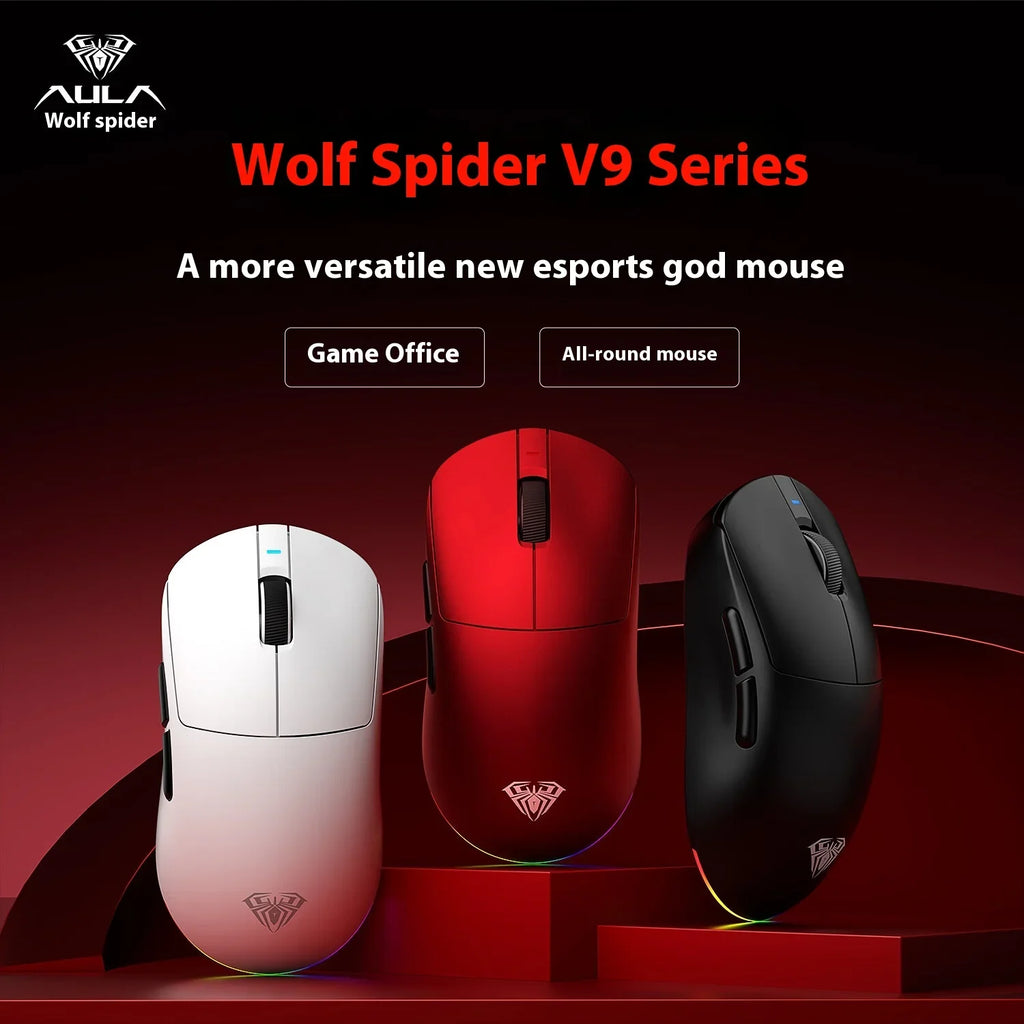 AULA V9+ Tri-Mode Wireless Mouse – Pro E-sports Performance Series