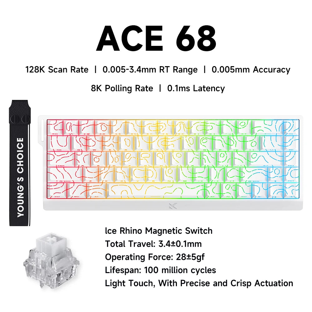 Ace 68 Pro Keyboard: 8K Hz Hall Effect Magnetic Edition
