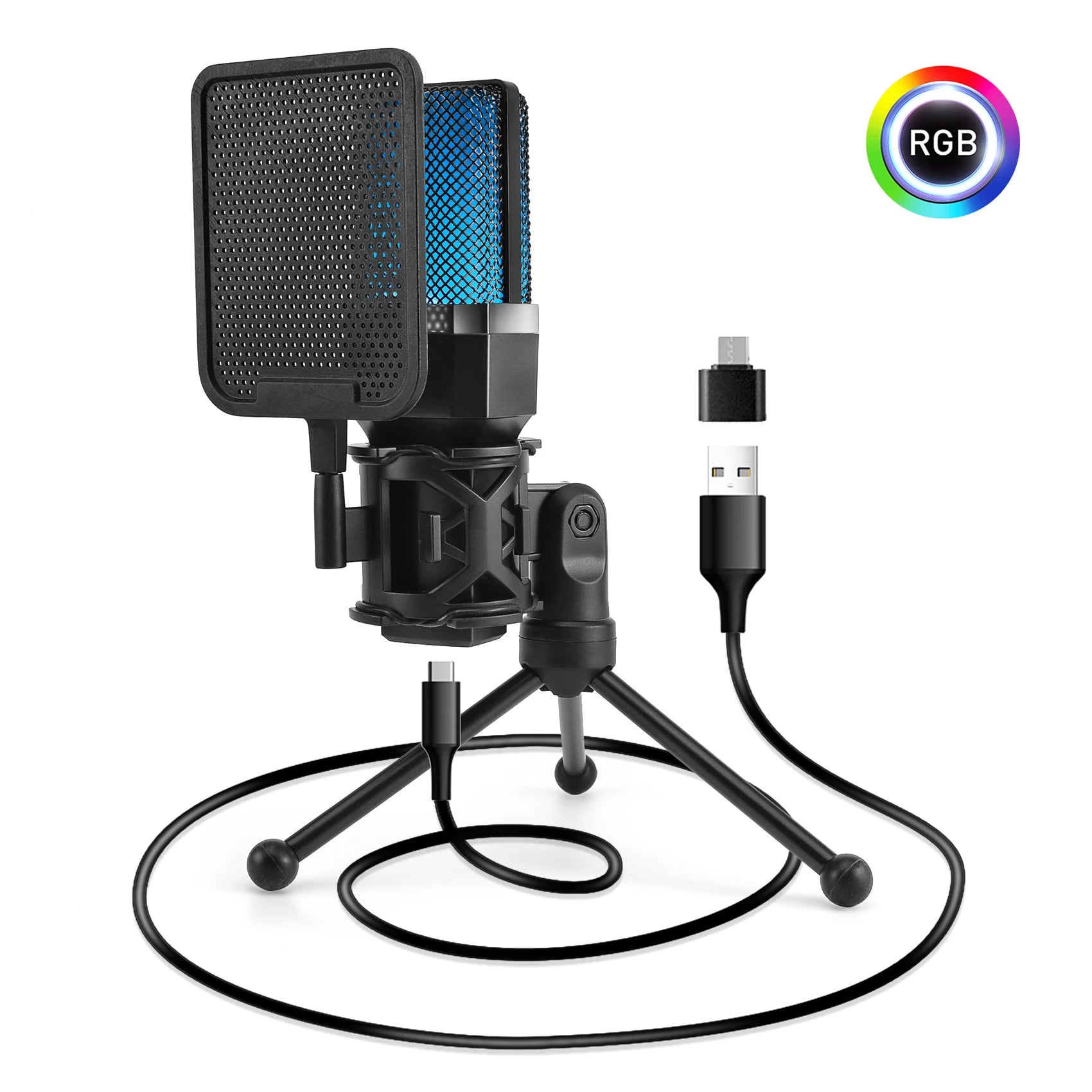 Microphone Titan USB: Professional RGB Streaming Kit