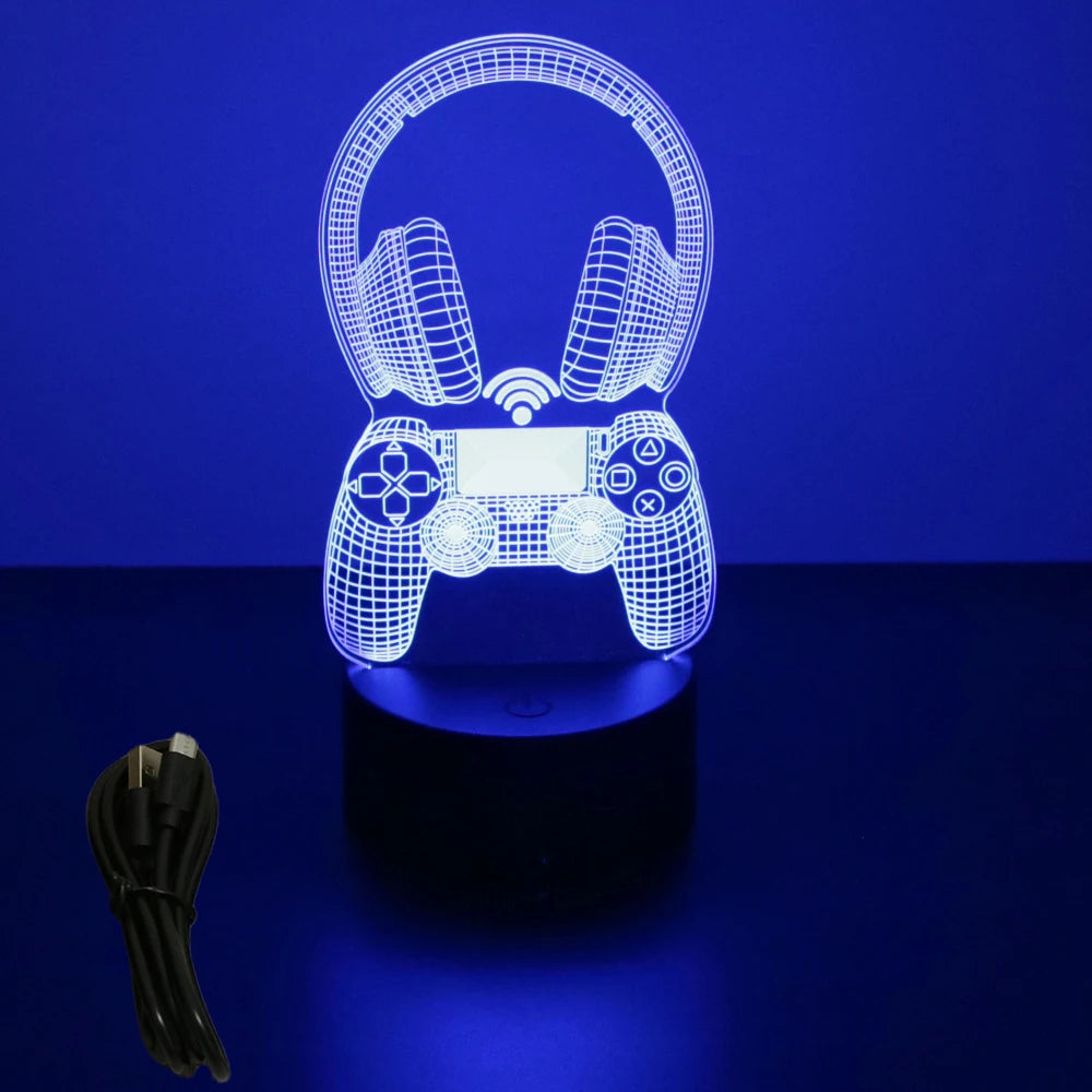 NEON GAMER 3D LED Lamp | RGB Night Light for Gaming Room Setup