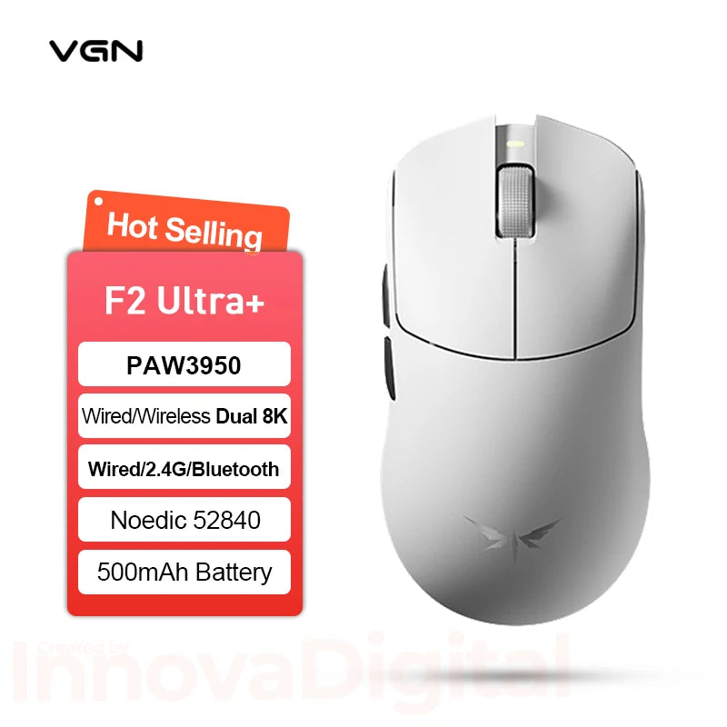 VXE Dragonfly F2 Ultra: PAW3950 Flagship 8K Wireless Mouse