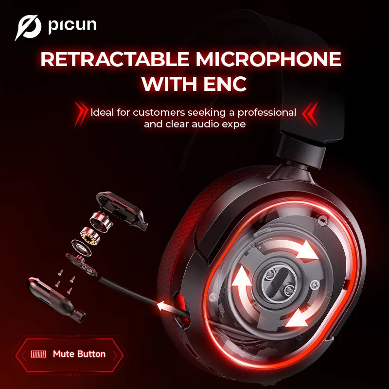 Picun G2 | 5ms Ultra-Low Latency Wireless Gaming Headset with 7.1 Audio