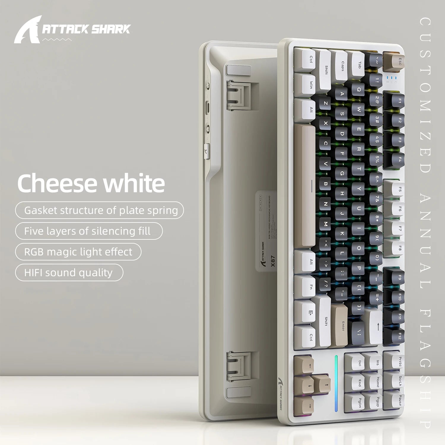Attack Shark Keyboard X87: Tri-Mode Side-Lit Mechanical