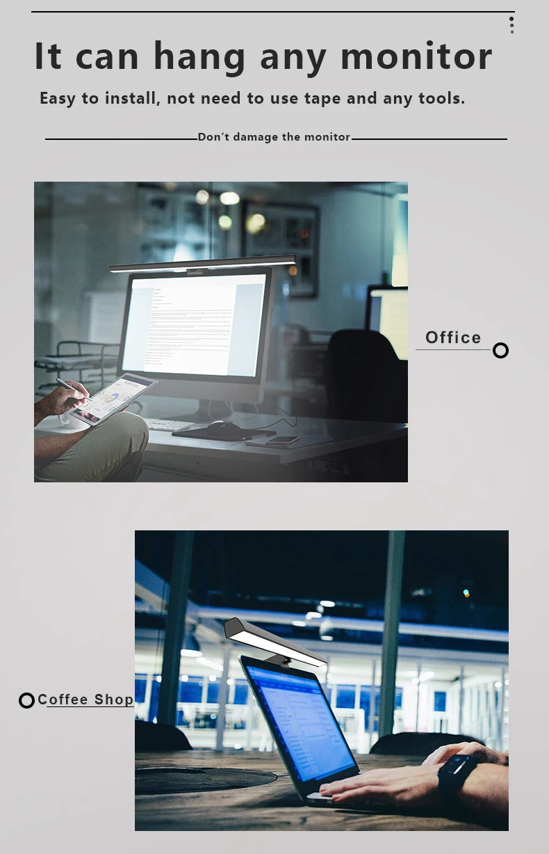 Lumina Task Light: Premium USB Monitor Bar