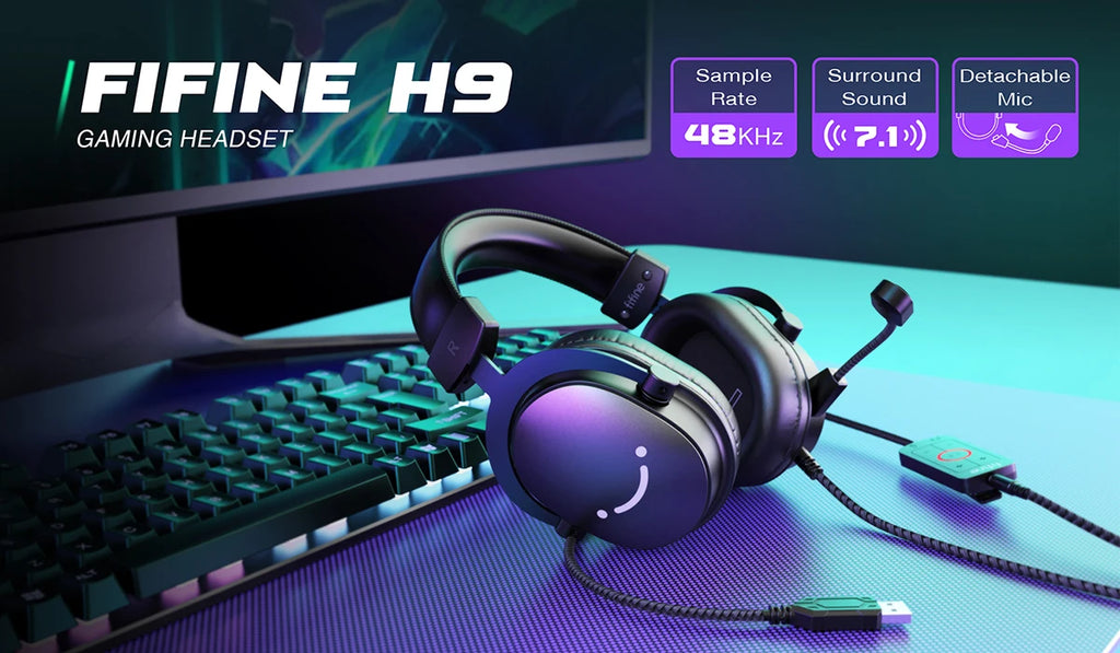 FIFINE H9 Professional Series | 7.1 Audio Headset with External Control Box