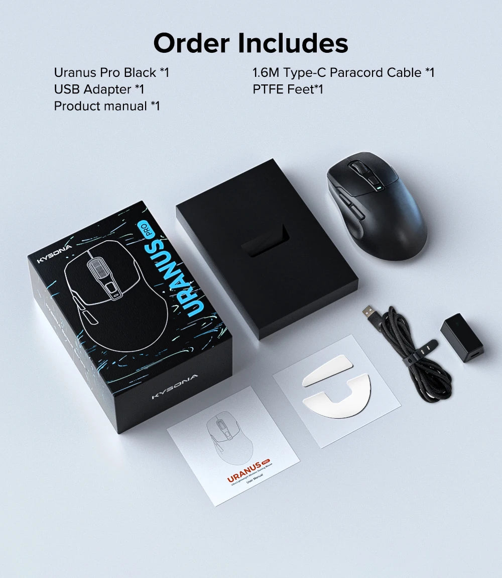KYSONA Uranus PRO: PAW3395 8K Hz Performance Wireless Mouse