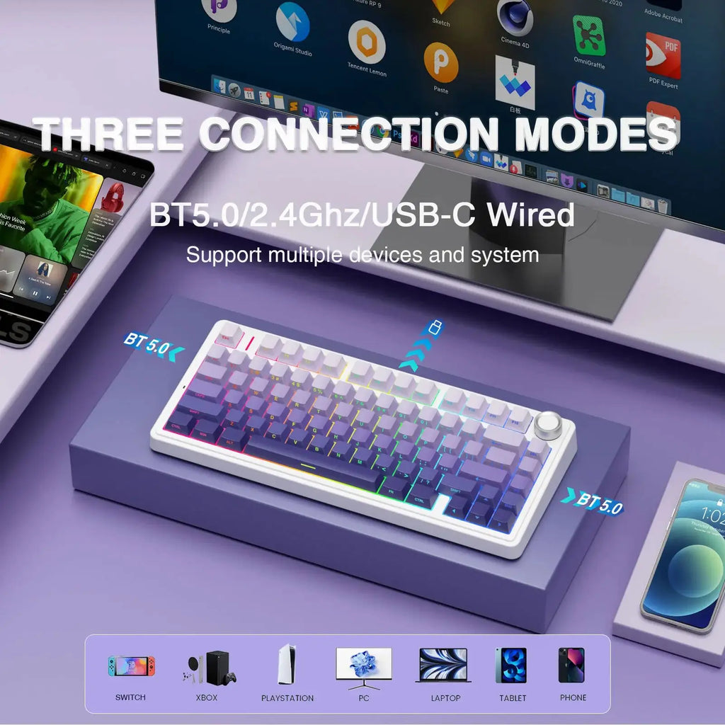 Aula F75 Pro Keyboard: Tri-Mode Gasket Mechanical Edition