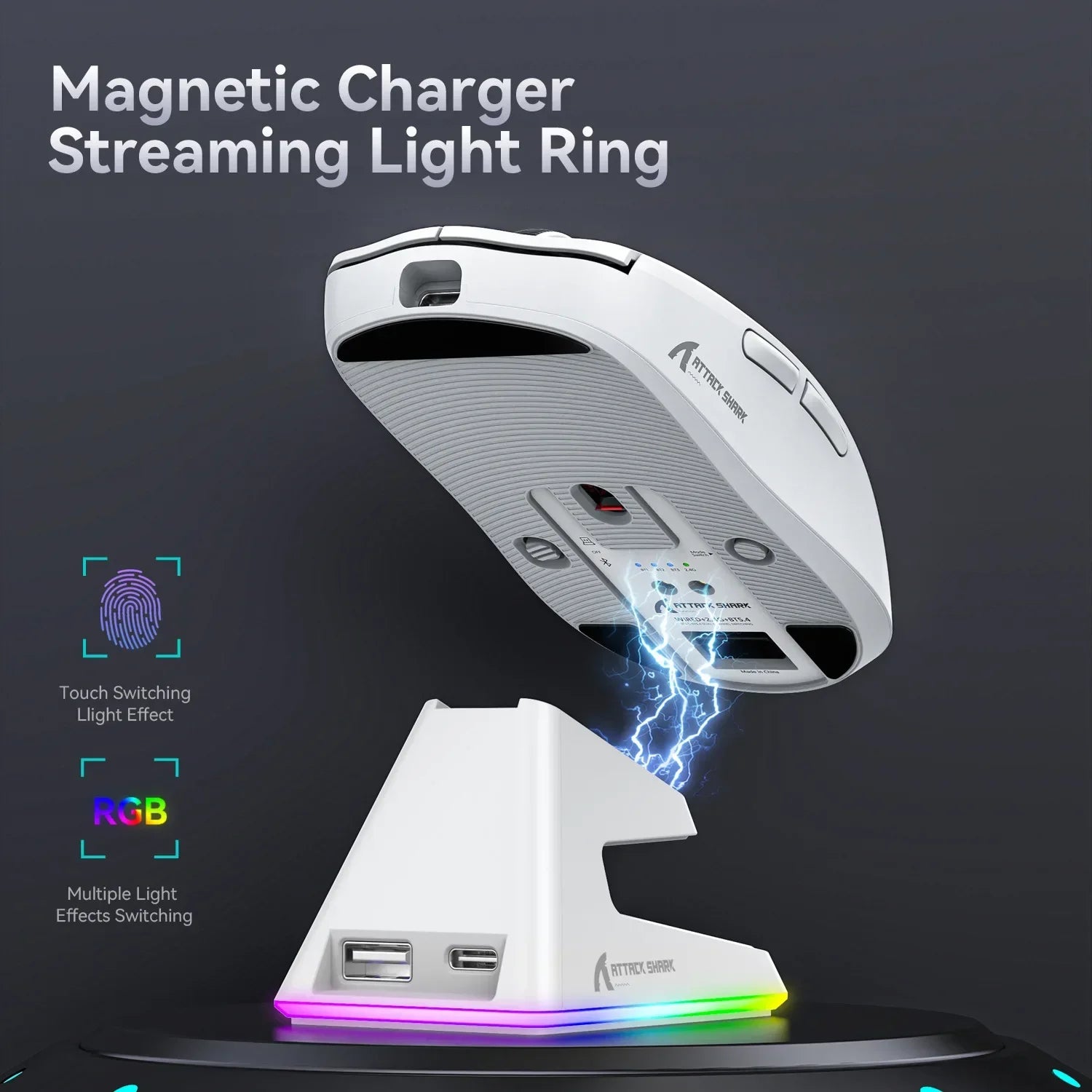 Attack Shark X6: Tri-Mode Wireless Gaming Mouse with Charging Dock