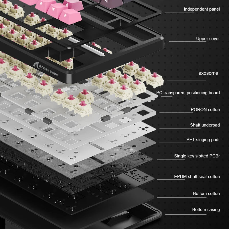 Attack Shark Keyboard X87: Tri-Mode Side-Lit Mechanical