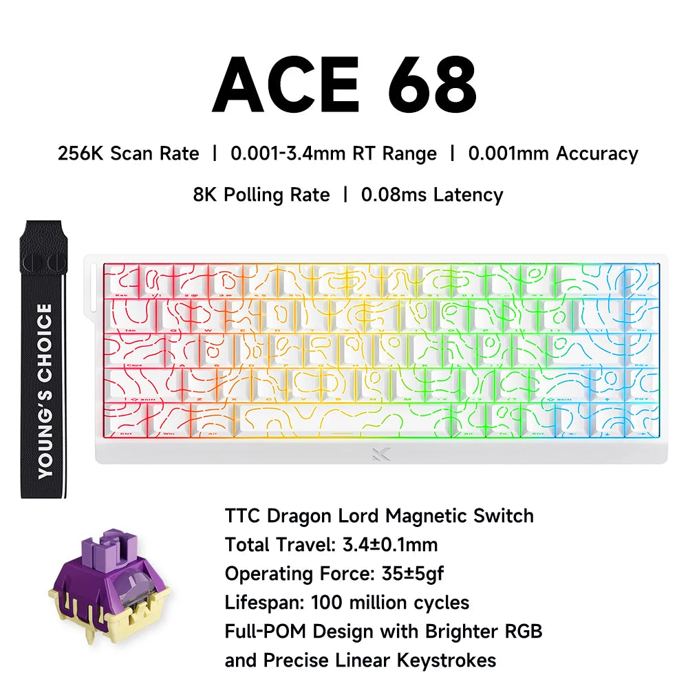 Ace 68 Pro Keyboard: 8K Hz Hall Effect Magnetic Edition
