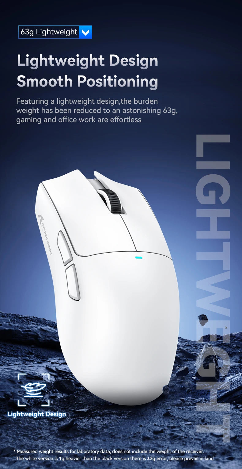 ATTACK SHARK X11SE Ultra-Light: 63g Wireless Gaming Mouse (22K DPI)