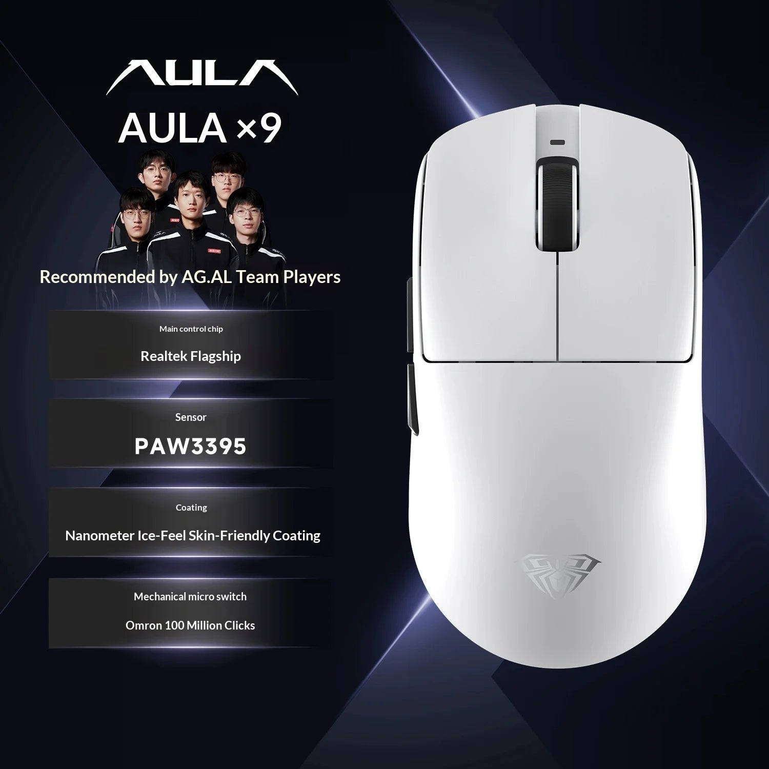 AULA X9 Max Ultra | PAW3950 Sensor & Dual 8KHz Wireless Gaming Mouse