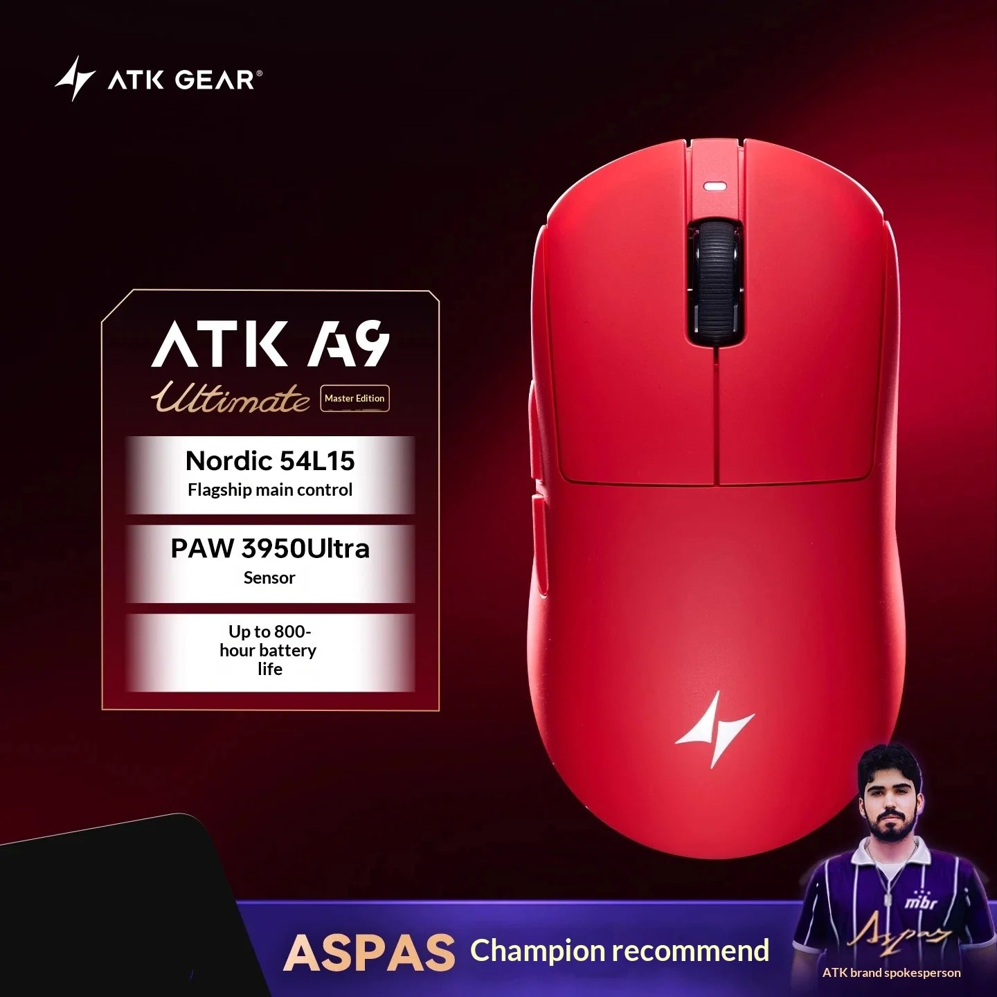ATK Dragonfly A9 Ultimate: PAW3950 Ultra 8K Wireless Mouse
