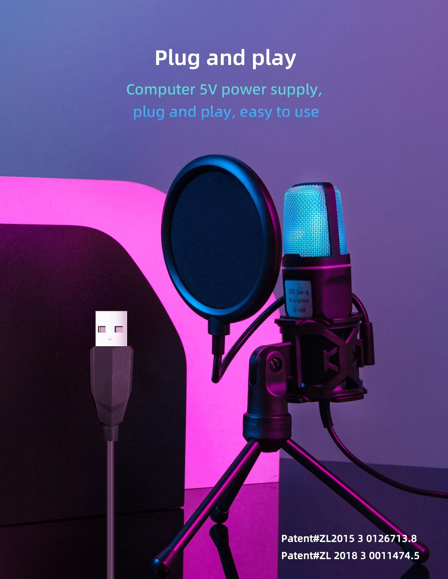 Microphone Titan USB: Professional RGB Streaming Kit