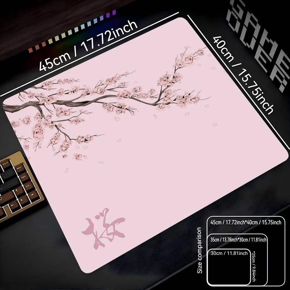 Zen Cherry Blossom Series Mouse Pad – 40x45cm Non-Slip Aesthetic Deskpad