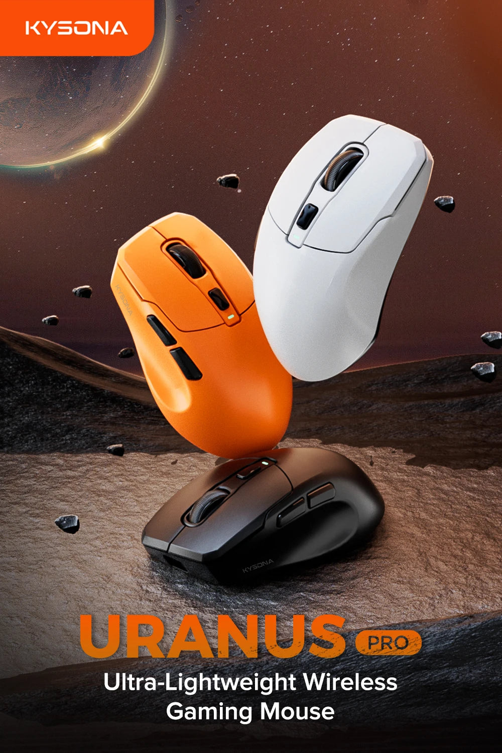 KYSONA Uranus PRO: PAW3395 8K Hz Performance Wireless Mouse