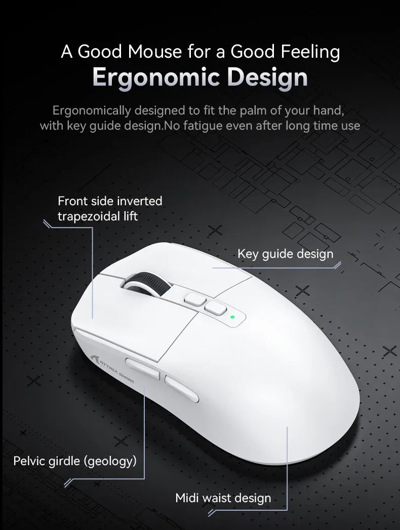 Attack Shark X6: Tri-Mode Wireless Gaming Mouse with Charging Dock