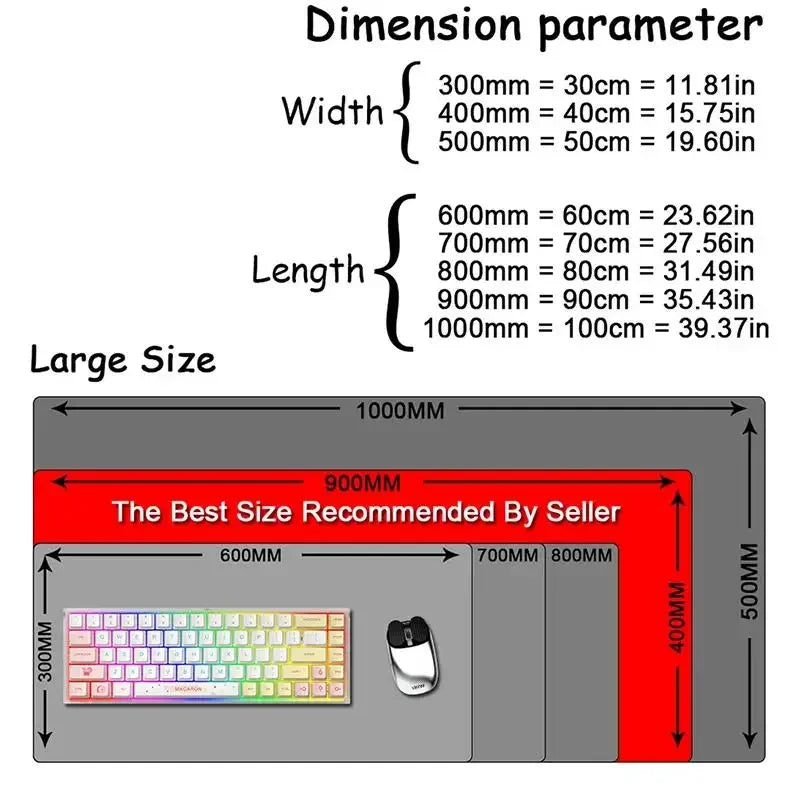 Gray Series Professional Desk Mat – Extended XXL Keyboard & Mouse Surface