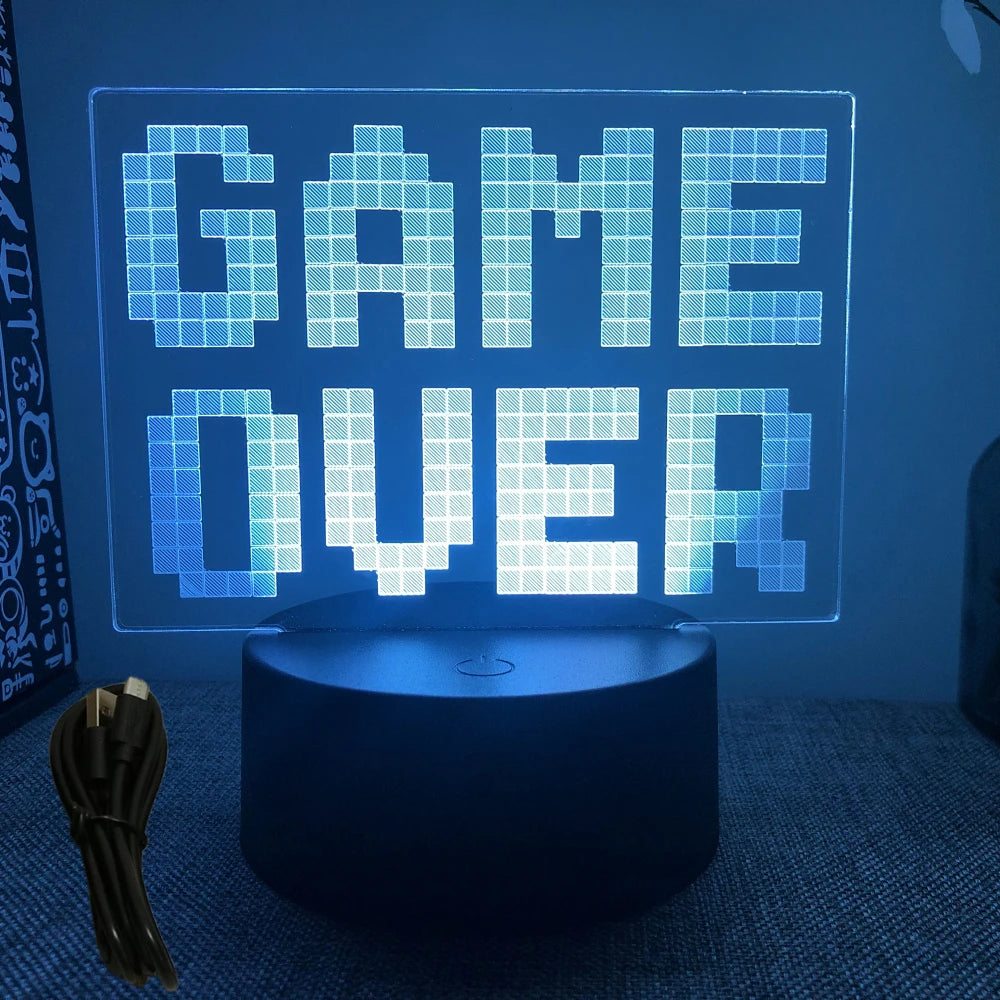 NEON GAMER 3D LED Lamp | RGB Night Light for Gaming Room Setup