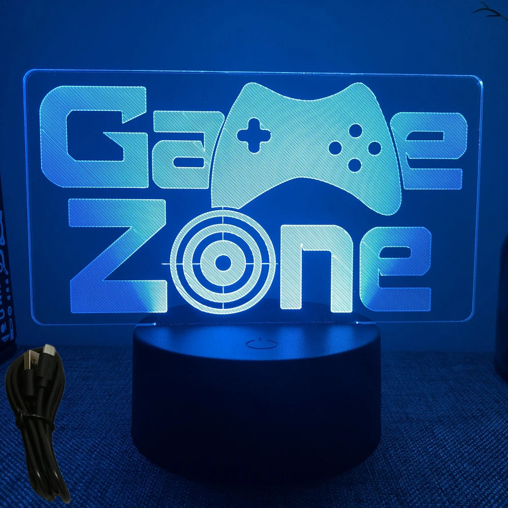 NEON GAMER 3D LED Lamp | RGB Night Light for Gaming Room Setup