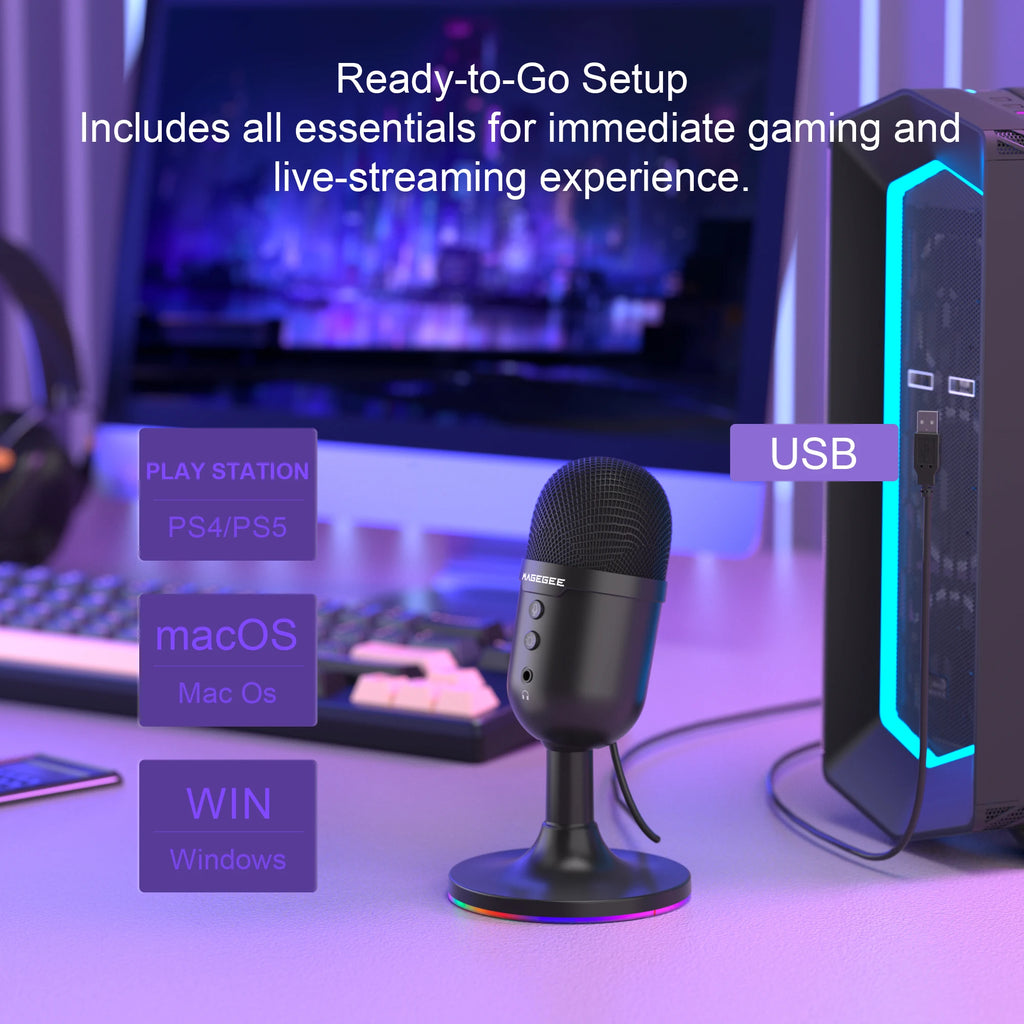 MageGee Professional USB Condenser Mic | Intelligent Noise Reduction Series