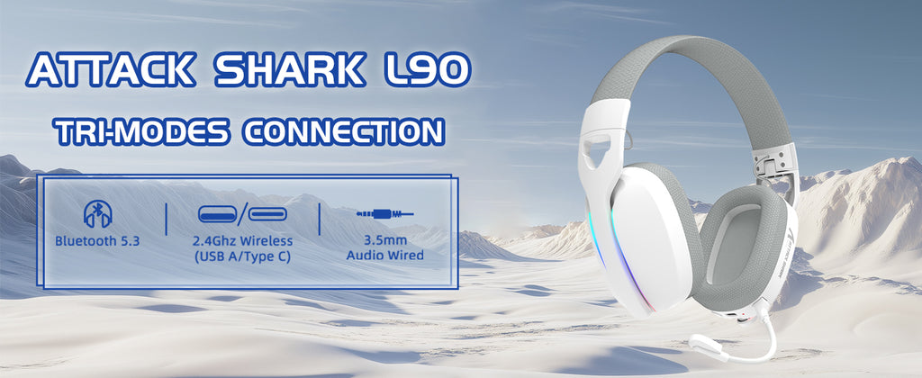 ATTACK SHARK L90 – Professional 7.2 Wireless Headset | Ultra-Light Series